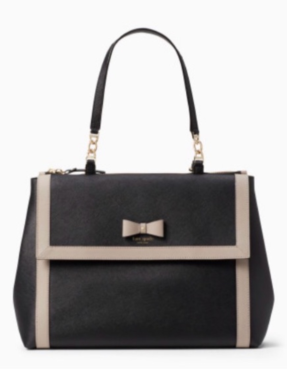 Kate Spade Hazel Court Mason Shoulder Bag Black/Mousse Frosting